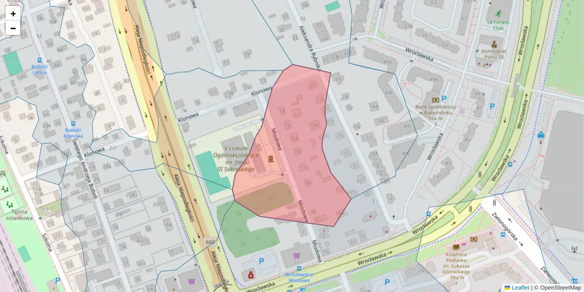Szczegółowa mapa kodu pocztowego 15-656 z granicami, sąsiednimi kodami pocztowymi i urzędami pocztowymi