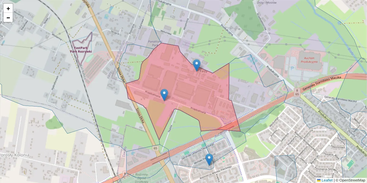Szczegółowa mapa kodu pocztowego 15-688 z granicami, sąsiednimi kodami pocztowymi i urzędami pocztowymi