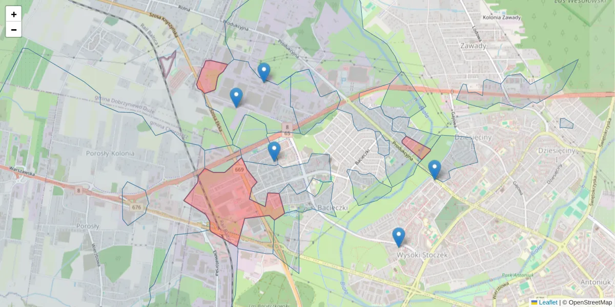 Szczegółowa mapa kodu pocztowego 15-690 z granicami, sąsiednimi kodami pocztowymi i urzędami pocztowymi