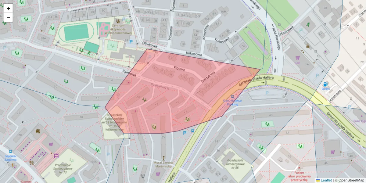 Szczegółowa mapa kodu pocztowego 15-791 z granicami, sąsiednimi kodami pocztowymi i urzędami pocztowymi