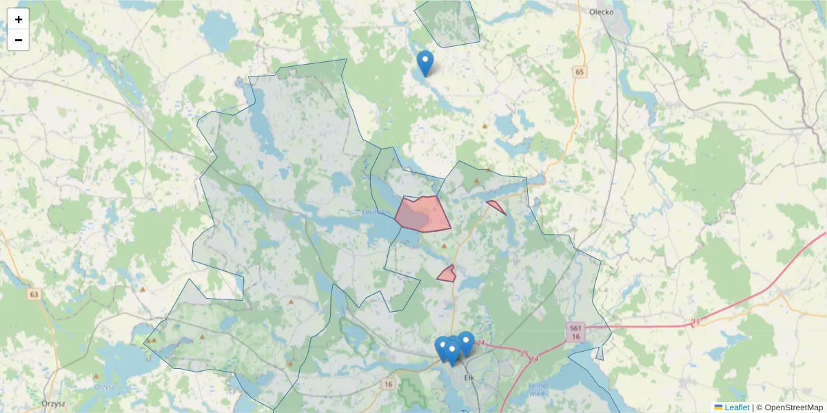 Szczegółowa mapa kodu pocztowego 19-325 z granicami, sąsiednimi kodami pocztowymi i urzędami pocztowymi