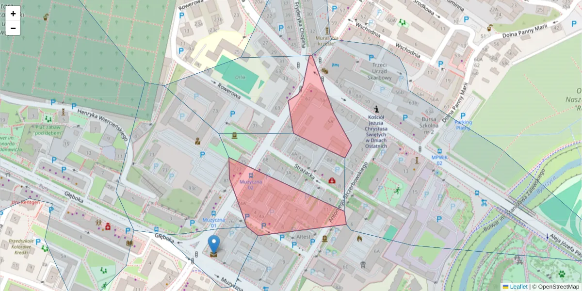 Szczegółowa mapa kodu pocztowego 20-013 z granicami, sąsiednimi kodami pocztowymi i urzędami pocztowymi