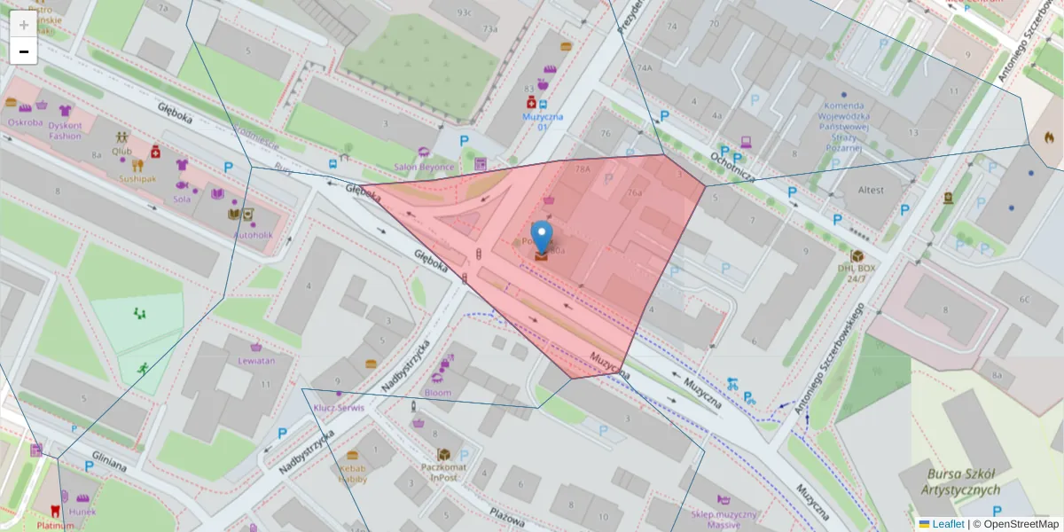 Szczegółowa mapa kodu pocztowego 20-014 z granicami, sąsiednimi kodami pocztowymi i urzędami pocztowymi