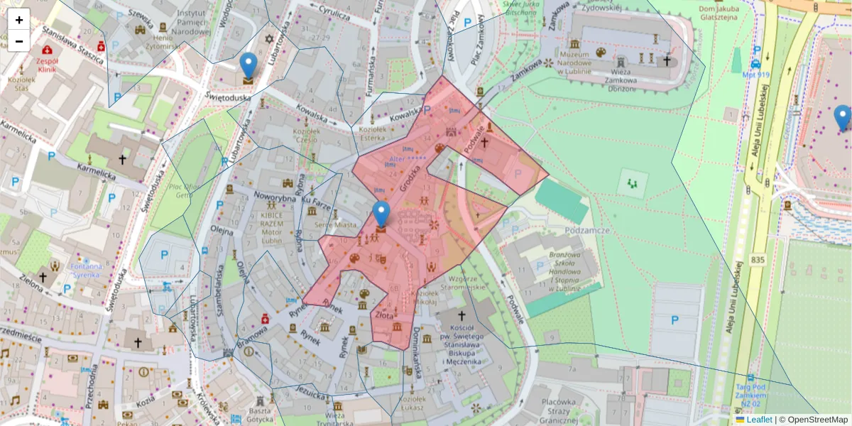 Szczegółowa mapa kodu pocztowego 20-112 z granicami, sąsiednimi kodami pocztowymi i urzędami pocztowymi