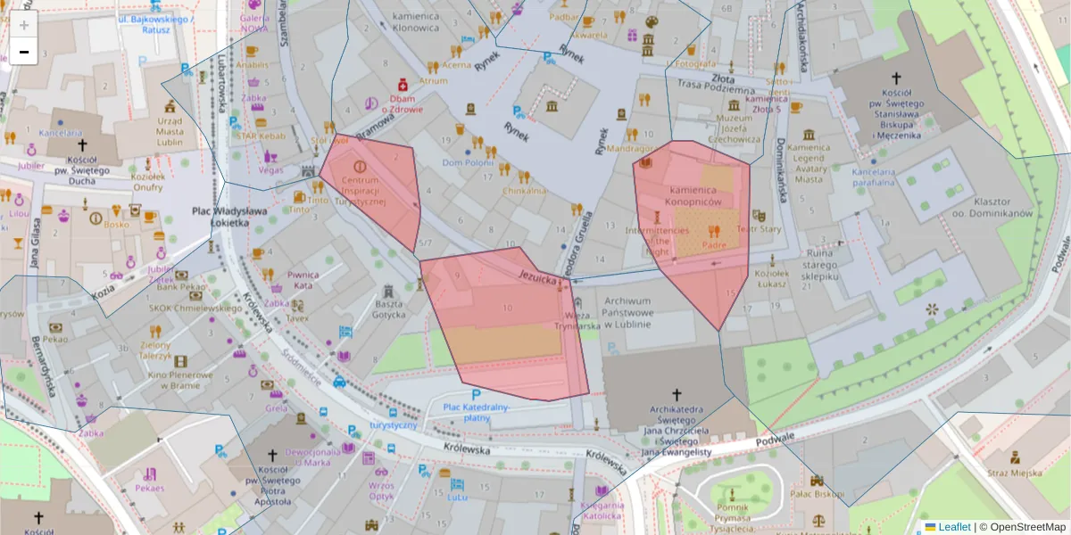 Szczegółowa mapa kodu pocztowego 20-113 z granicami, sąsiednimi kodami pocztowymi i urzędami pocztowymi