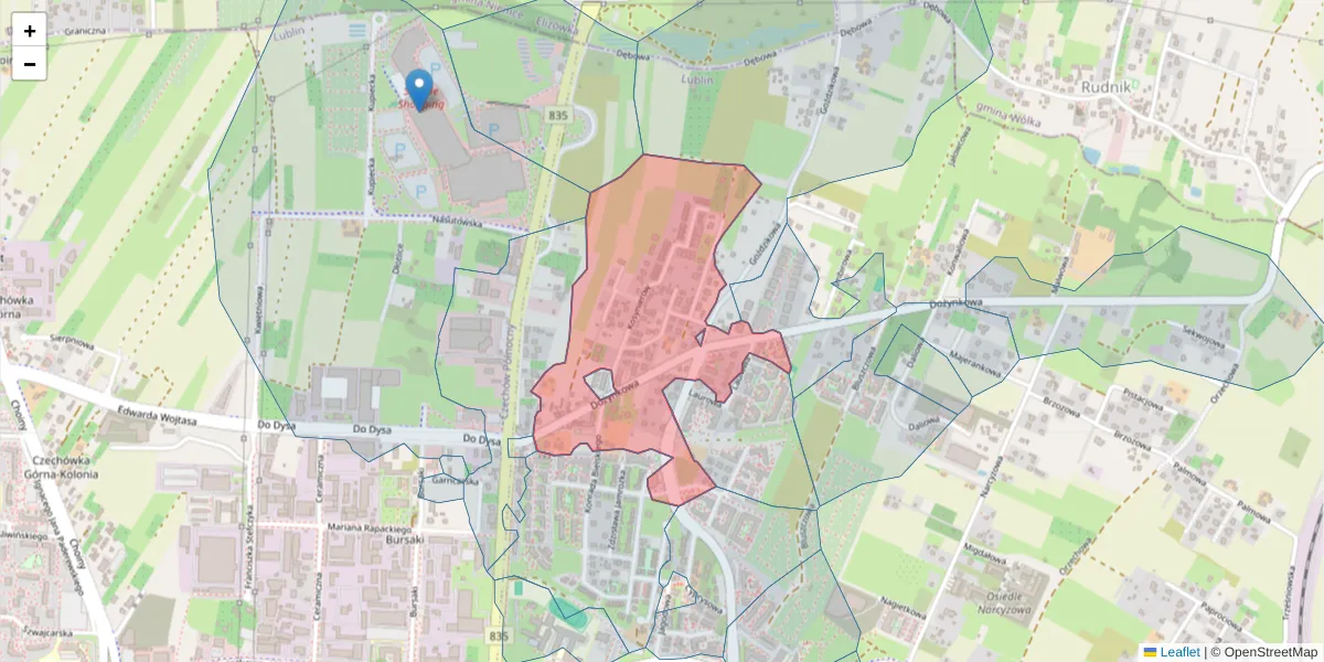 Szczegółowa mapa kodu pocztowego 20-152 z granicami, sąsiednimi kodami pocztowymi i urzędami pocztowymi