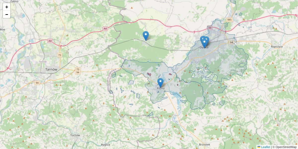 Szczegółowa mapa kodu pocztowego 20-220 z granicami, sąsiednimi kodami pocztowymi i urzędami pocztowymi