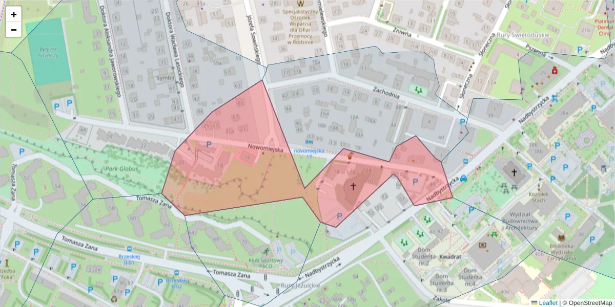 Szczegółowa mapa kodu pocztowego 20-619 z granicami, sąsiednimi kodami pocztowymi i urzędami pocztowymi