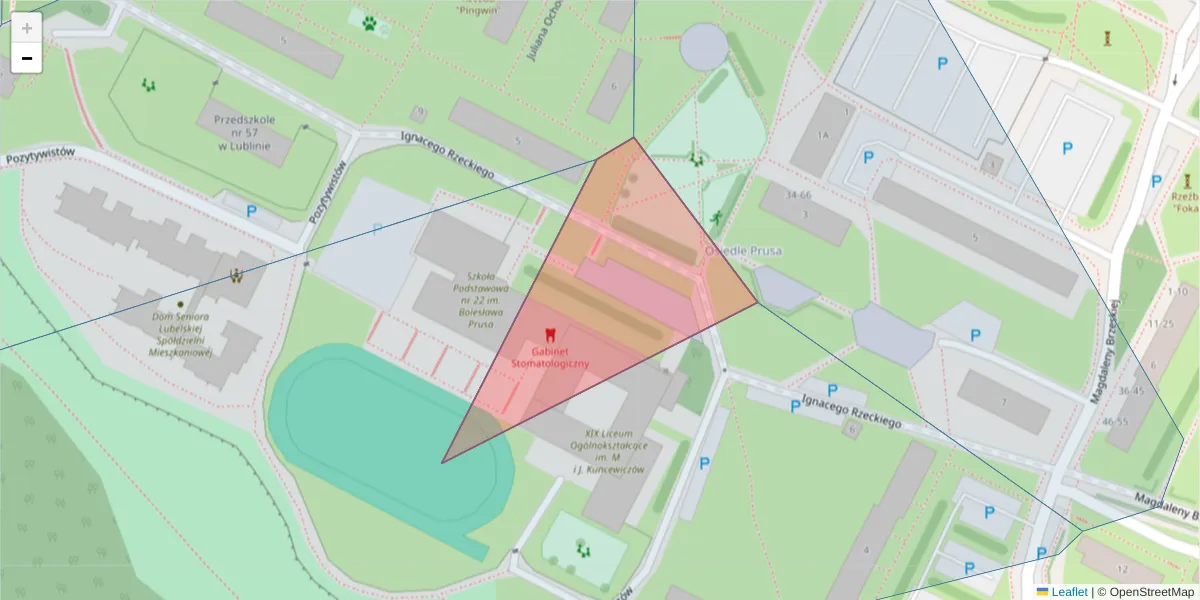 Szczegółowa mapa kodu pocztowego 20-638 z granicami, sąsiednimi kodami pocztowymi i urzędami pocztowymi