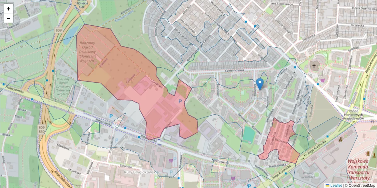 Szczegółowa mapa kodu pocztowego 20-703 z granicami, sąsiednimi kodami pocztowymi i urzędami pocztowymi
