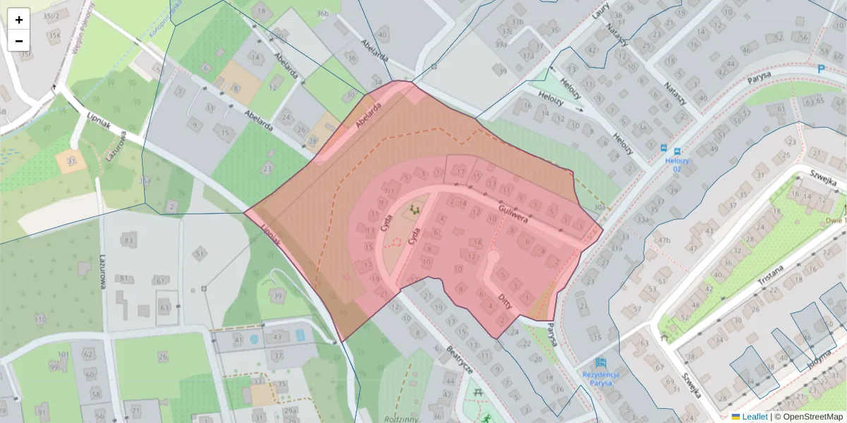 Szczegółowa mapa kodu pocztowego 20-714 z granicami, sąsiednimi kodami pocztowymi i urzędami pocztowymi