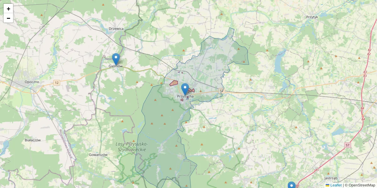 Szczegółowa mapa kodu pocztowego 24-400 z granicami, sąsiednimi kodami pocztowymi i urzędami pocztowymi