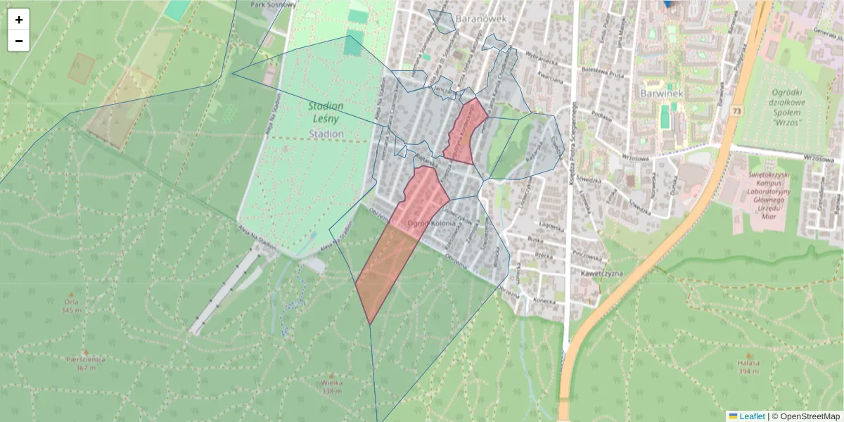 Szczegółowa mapa kodu pocztowego 25-137 z granicami, sąsiednimi kodami pocztowymi i urzędami pocztowymi