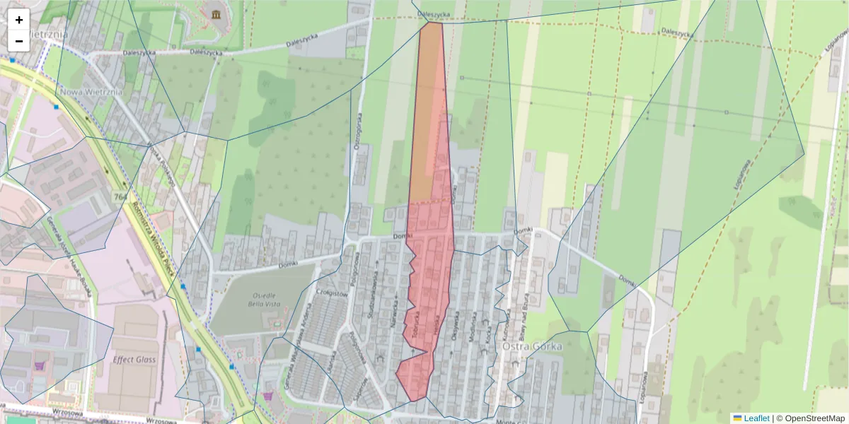 Szczegółowa mapa kodu pocztowego 25-220 z granicami, sąsiednimi kodami pocztowymi i urzędami pocztowymi
