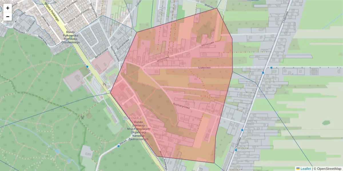 Szczegółowa mapa kodu pocztowego 25-223 z granicami, sąsiednimi kodami pocztowymi i urzędami pocztowymi