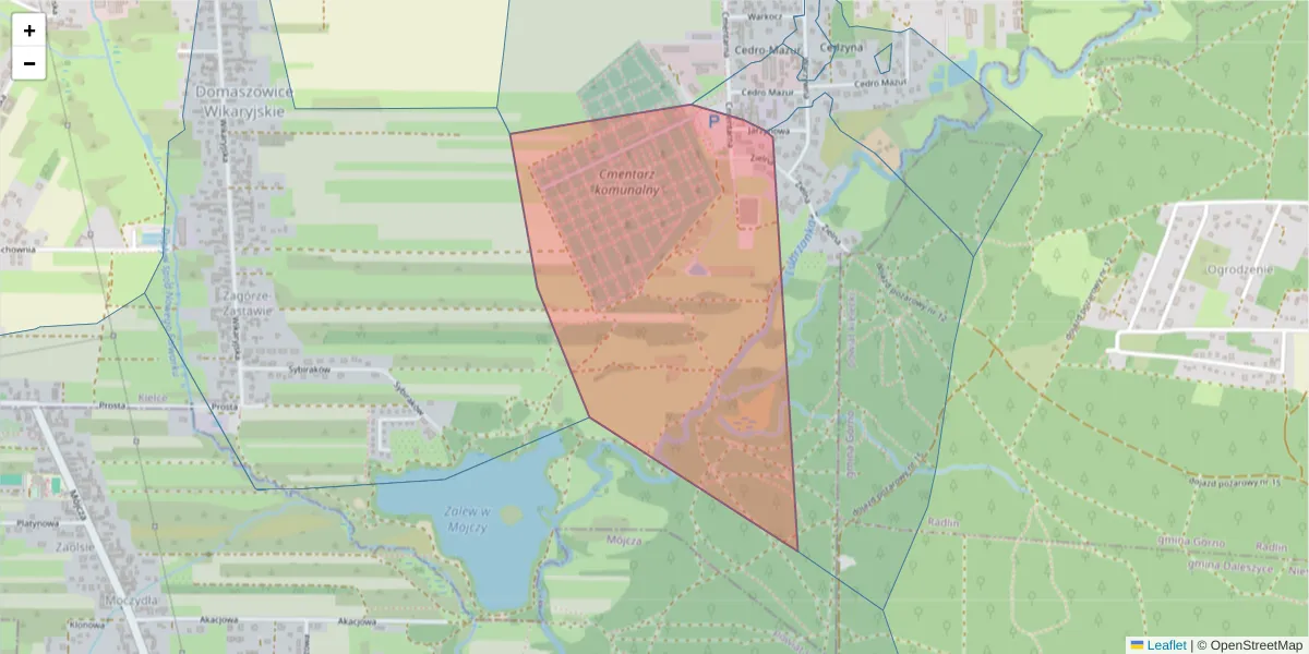 Szczegółowa mapa kodu pocztowego 25-258 z granicami, sąsiednimi kodami pocztowymi i urzędami pocztowymi