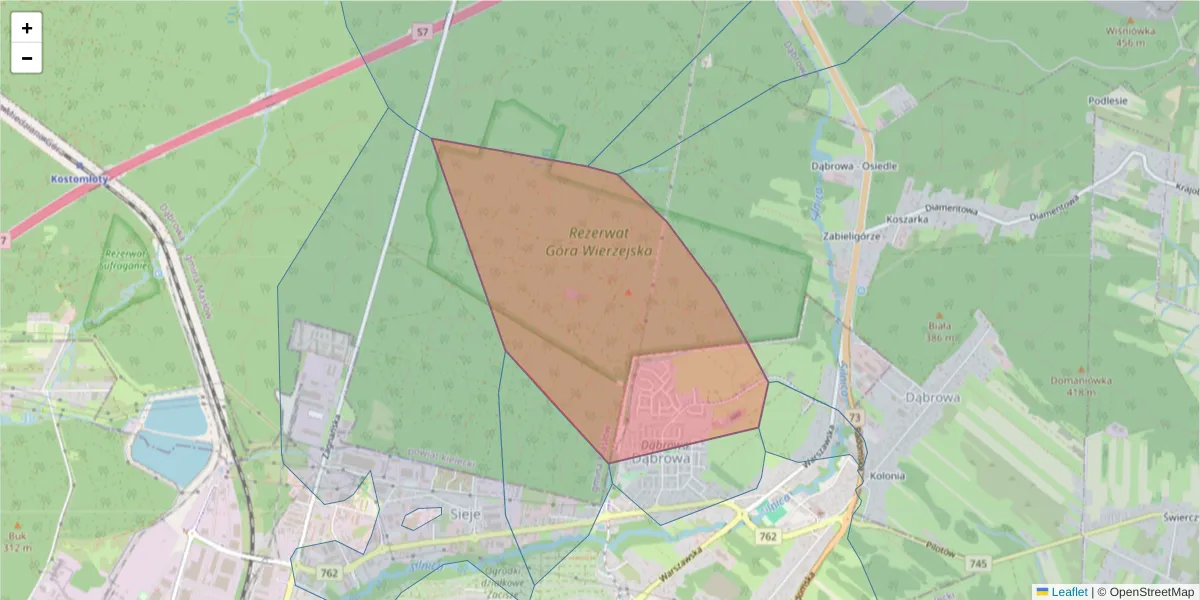 Szczegółowa mapa kodu pocztowego 25-441 z granicami, sąsiednimi kodami pocztowymi i urzędami pocztowymi