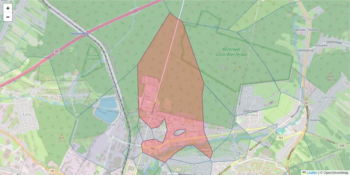 Szczegółowa mapa kodu pocztowego 25-561 z granicami, sąsiednimi kodami pocztowymi i urzędami pocztowymi