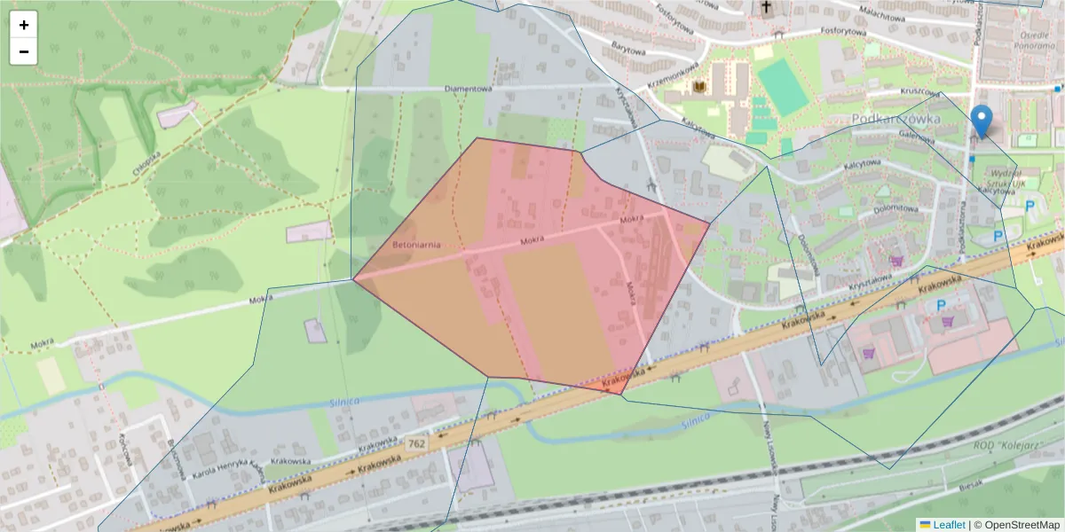 Szczegółowa mapa kodu pocztowego 25-707 z granicami, sąsiednimi kodami pocztowymi i urzędami pocztowymi