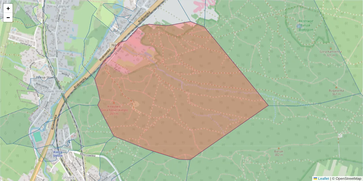 Szczegółowa mapa kodu pocztowego 25-807 z granicami, sąsiednimi kodami pocztowymi i urzędami pocztowymi