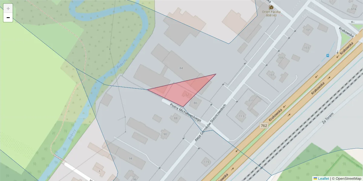 Szczegółowa mapa kodu pocztowego 25-809 z granicami, sąsiednimi kodami pocztowymi i urzędami pocztowymi