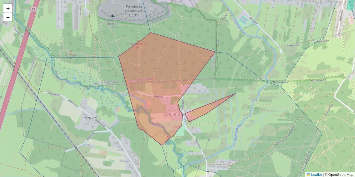 Szczegółowa mapa kodu pocztowego 25-823 z granicami, sąsiednimi kodami pocztowymi i urzędami pocztowymi