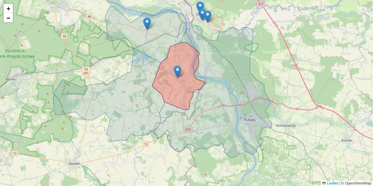 Szczegółowa mapa kodu pocztowego 26-920 z granicami, sąsiednimi kodami pocztowymi i urzędami pocztowymi