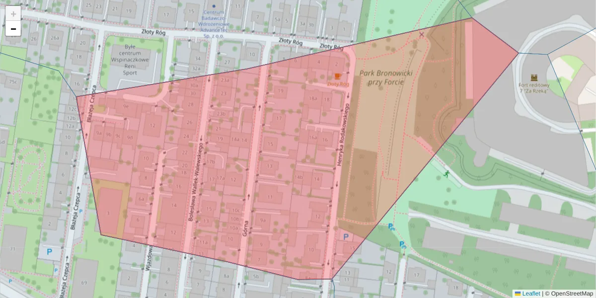 Szczegółowa mapa kodu pocztowego 30-094 z granicami, sąsiednimi kodami pocztowymi i urzędami pocztowymi
