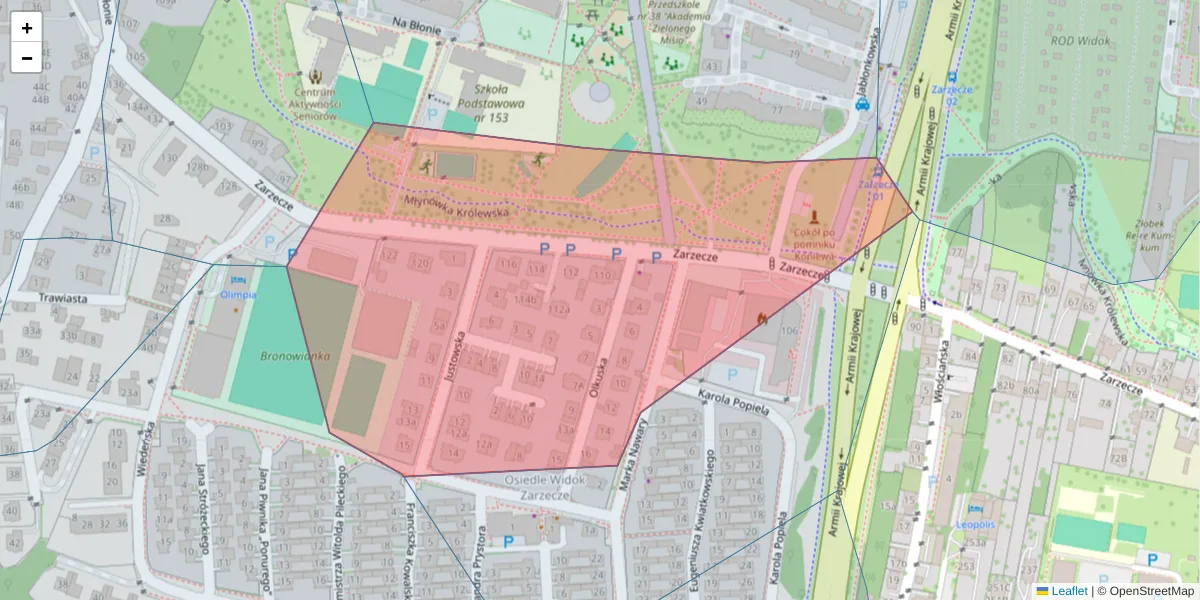 Szczegółowa mapa kodu pocztowego 30-138 z granicami, sąsiednimi kodami pocztowymi i urzędami pocztowymi