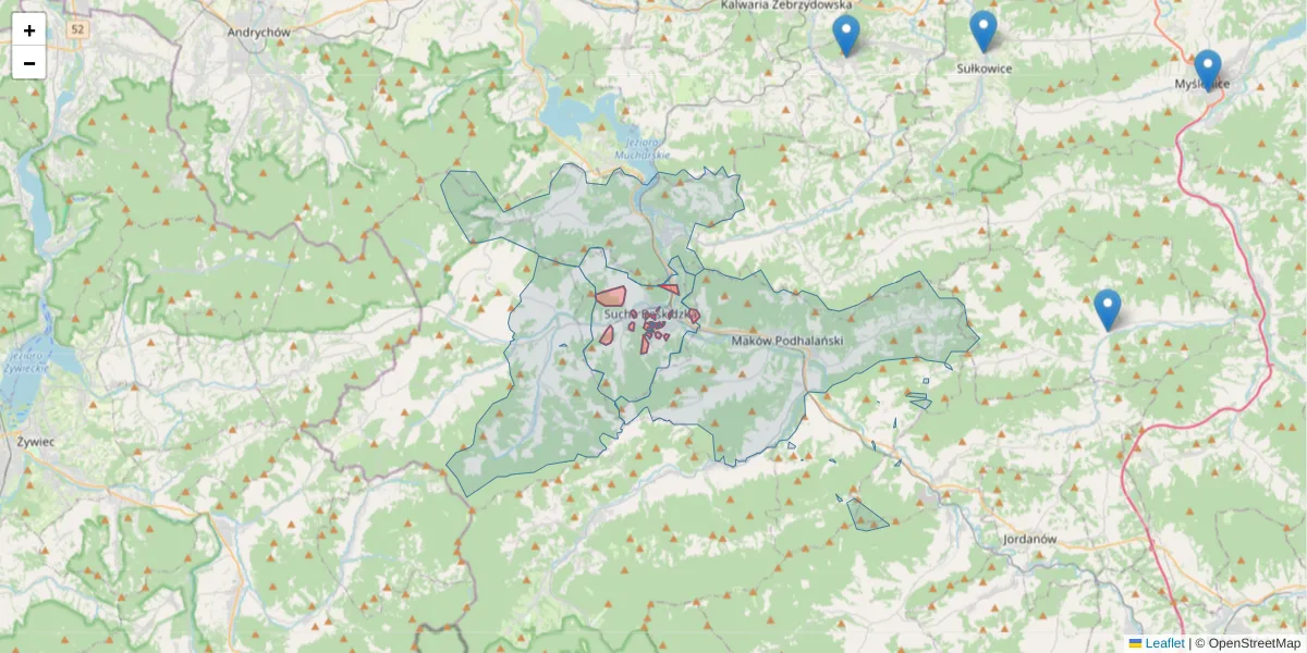 Szczegółowa mapa kodu pocztowego 30-200 z granicami, sąsiednimi kodami pocztowymi i urzędami pocztowymi