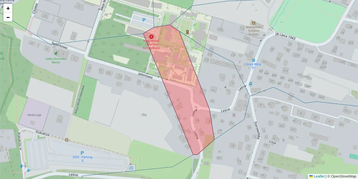 Szczegółowa mapa kodu pocztowego 30-230 z granicami, sąsiednimi kodami pocztowymi i urzędami pocztowymi
