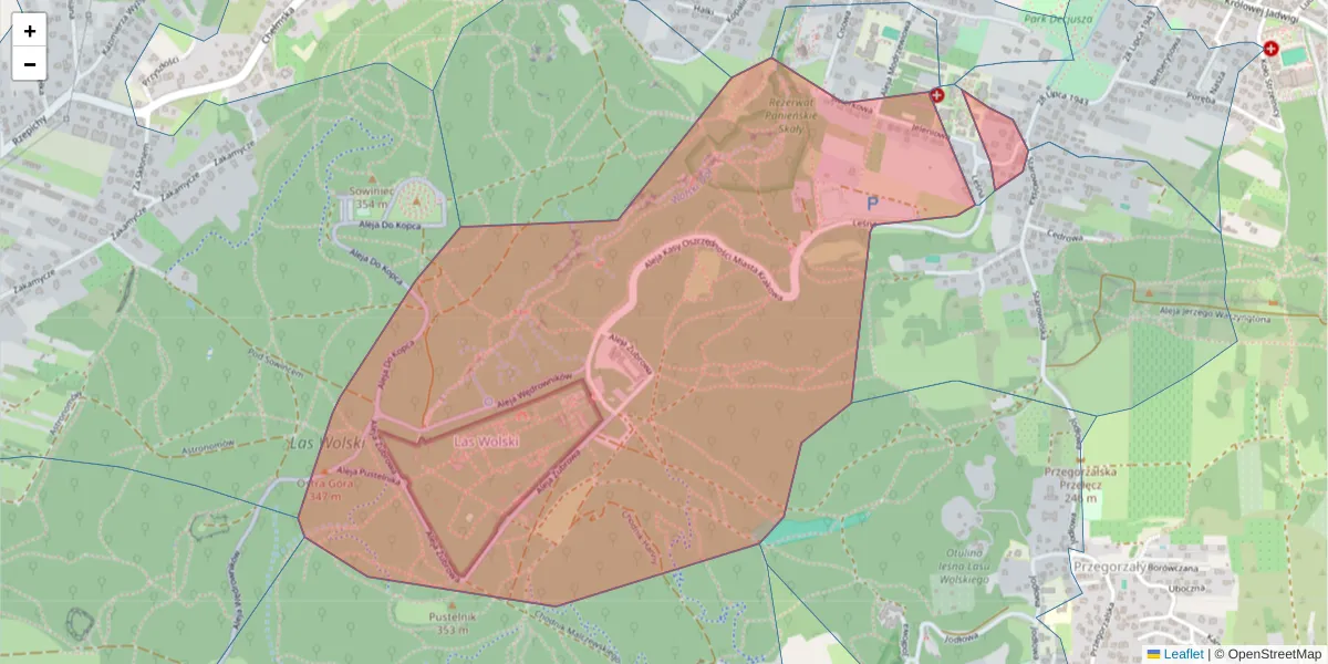 Szczegółowa mapa kodu pocztowego 30-232 z granicami, sąsiednimi kodami pocztowymi i urzędami pocztowymi