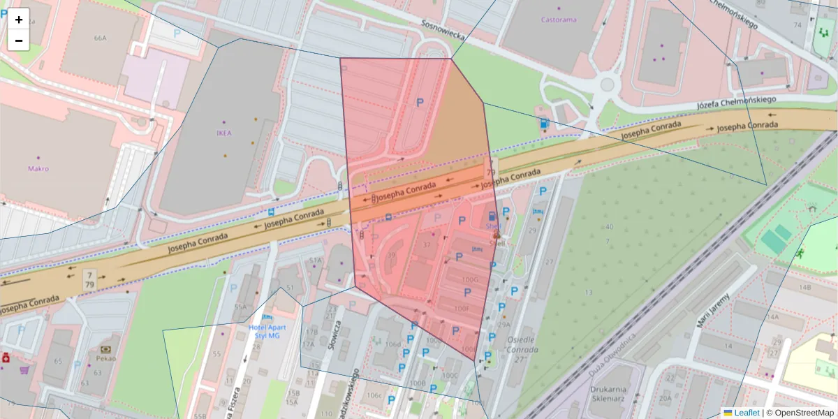 Szczegółowa mapa kodu pocztowego 30-357 z granicami, sąsiednimi kodami pocztowymi i urzędami pocztowymi