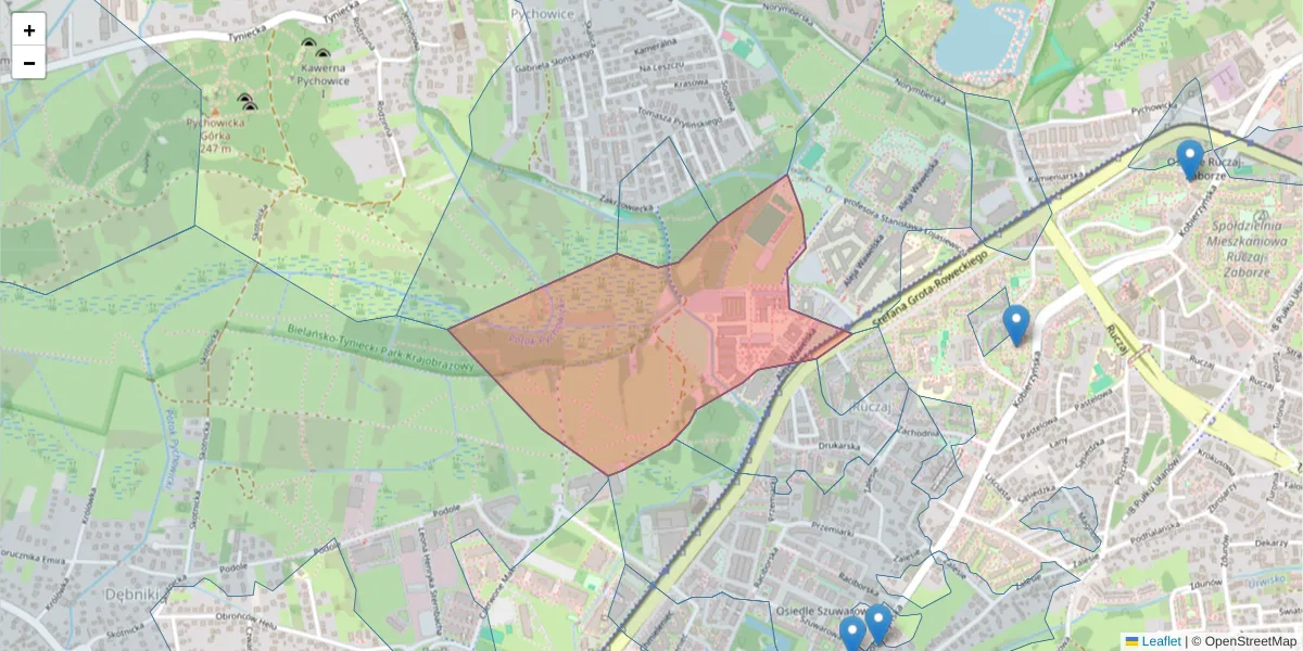 Szczegółowa mapa kodu pocztowego 30-387 z granicami, sąsiednimi kodami pocztowymi i urzędami pocztowymi