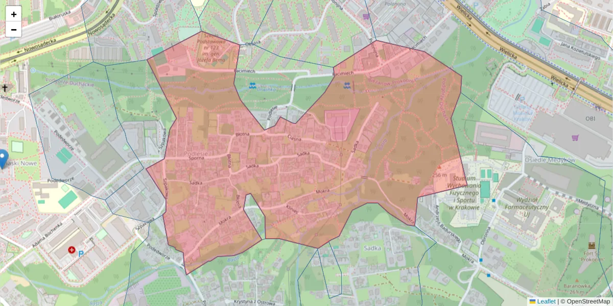 Szczegółowa mapa kodu pocztowego 30-690 z granicami, sąsiednimi kodami pocztowymi i urzędami pocztowymi