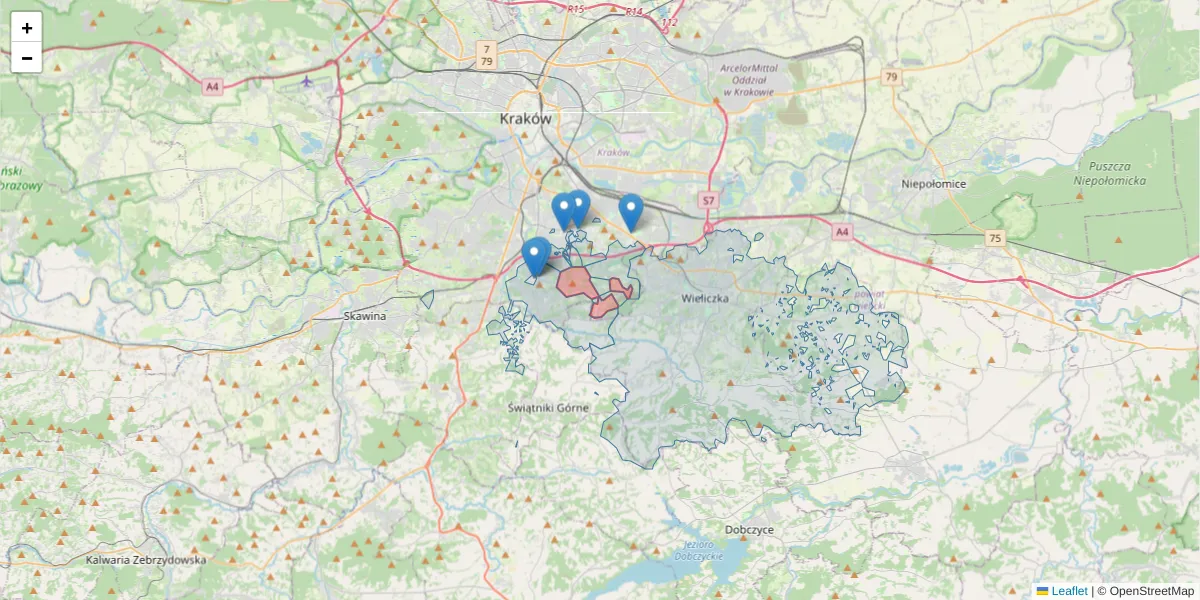 Szczegółowa mapa kodu pocztowego 30-699 z granicami, sąsiednimi kodami pocztowymi i urzędami pocztowymi