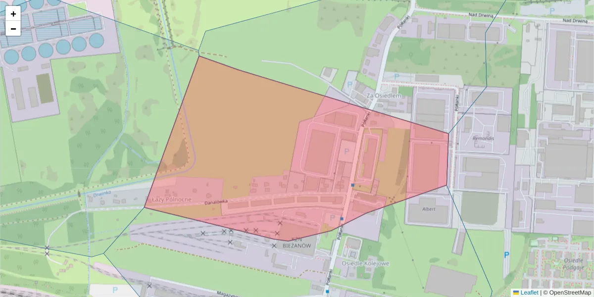 Szczegółowa mapa kodu pocztowego 30-758 z granicami, sąsiednimi kodami pocztowymi i urzędami pocztowymi