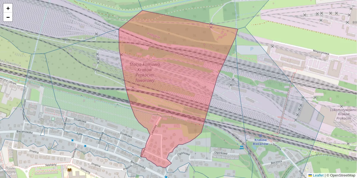 Szczegółowa mapa kodu pocztowego 30-852 z granicami, sąsiednimi kodami pocztowymi i urzędami pocztowymi