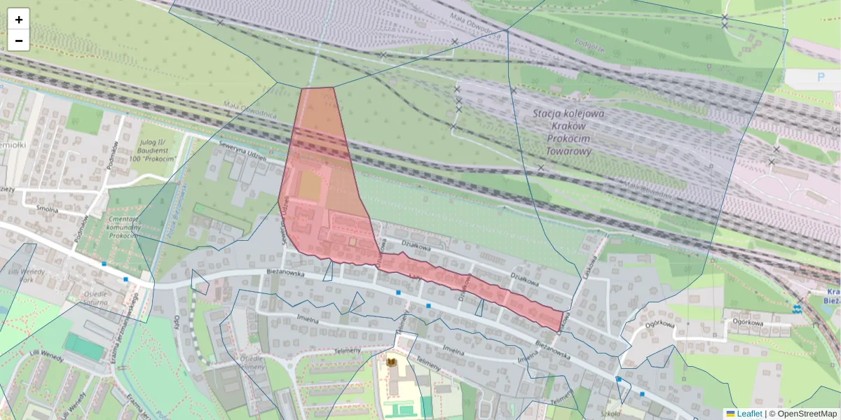 Szczegółowa mapa kodu pocztowego 30-855 z granicami, sąsiednimi kodami pocztowymi i urzędami pocztowymi