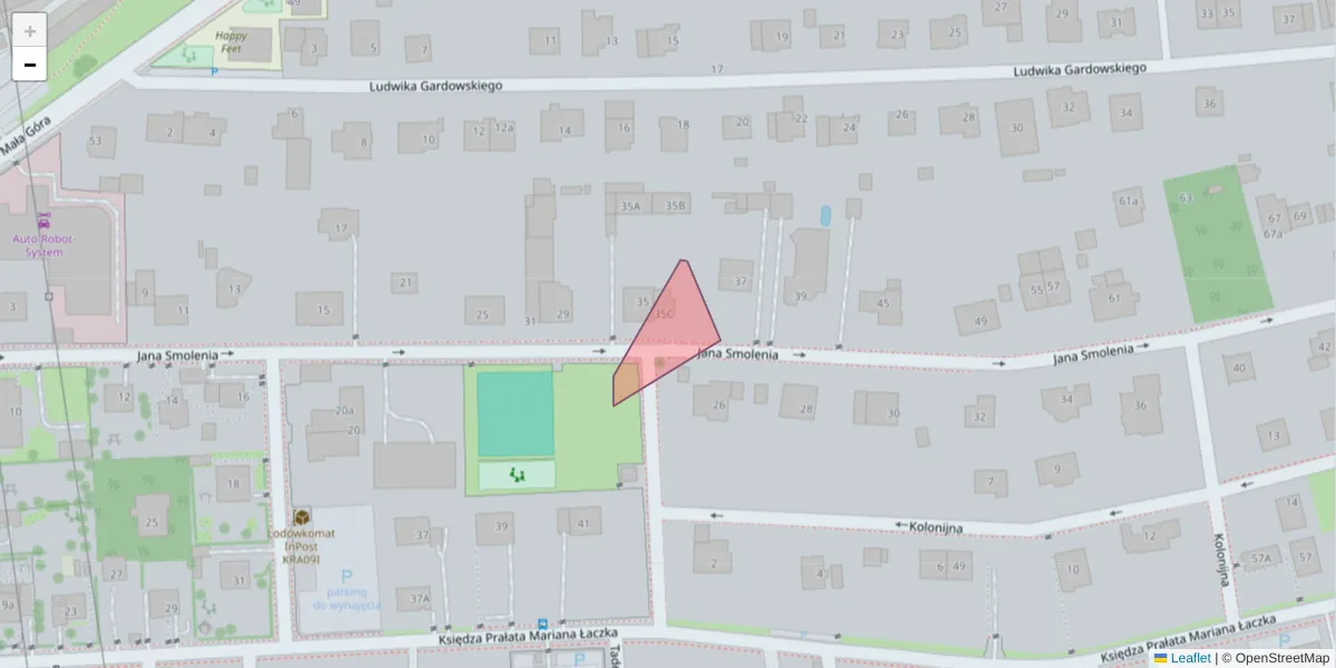 Szczegółowa mapa kodu pocztowego 30-860 z granicami, sąsiednimi kodami pocztowymi i urzędami pocztowymi