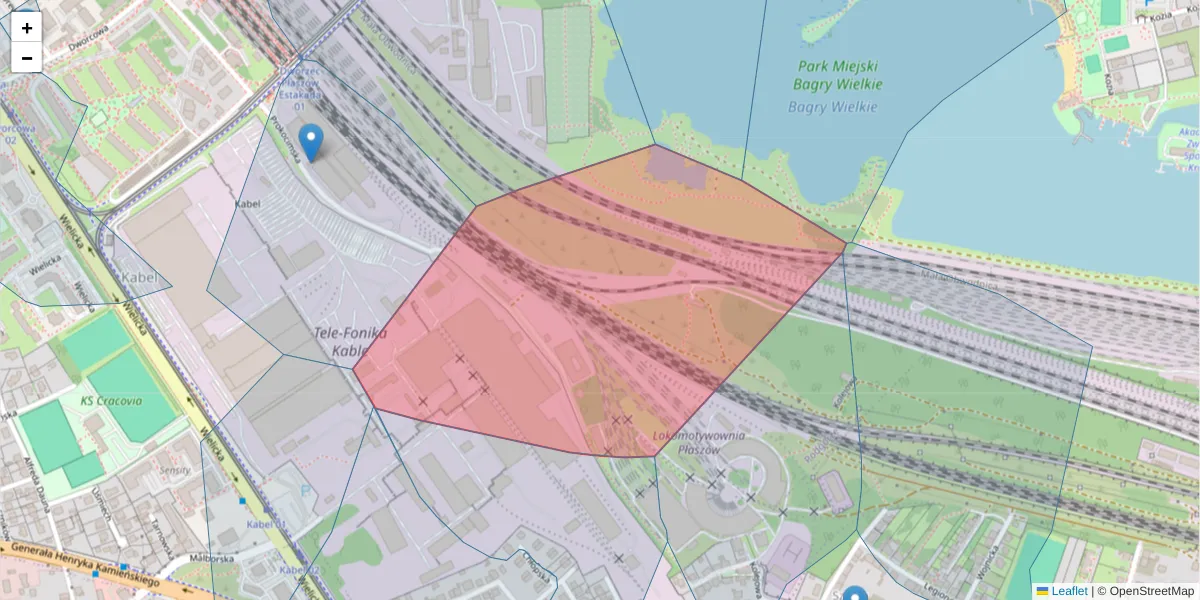 Szczegółowa mapa kodu pocztowego 30-900 z granicami, sąsiednimi kodami pocztowymi i urzędami pocztowymi