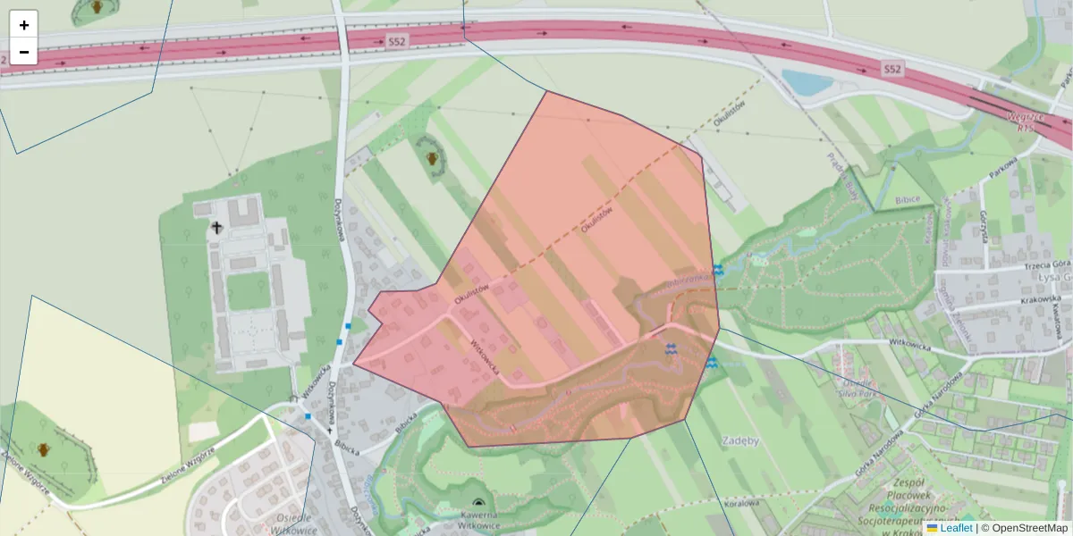 Szczegółowa mapa kodu pocztowego 31-242 z granicami, sąsiednimi kodami pocztowymi i urzędami pocztowymi