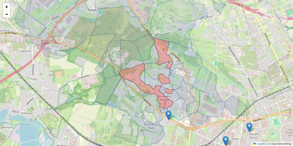Szczegółowa mapa kodu pocztowego 31-344 z granicami, sąsiednimi kodami pocztowymi i urzędami pocztowymi