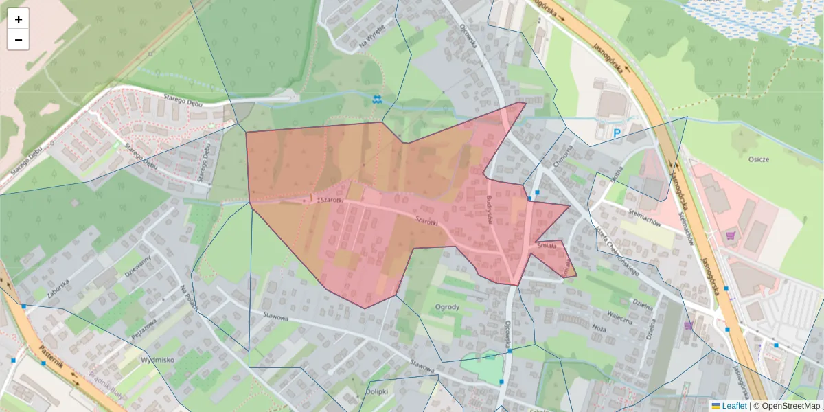 Szczegółowa mapa kodu pocztowego 31-347 z granicami, sąsiednimi kodami pocztowymi i urzędami pocztowymi