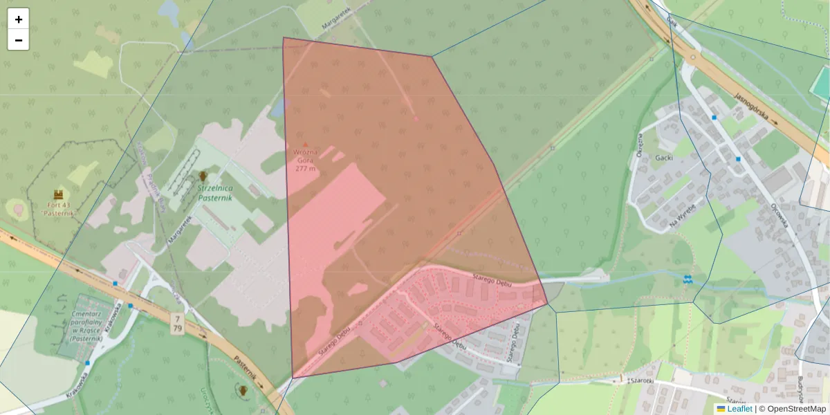 Szczegółowa mapa kodu pocztowego 31-355 z granicami, sąsiednimi kodami pocztowymi i urzędami pocztowymi