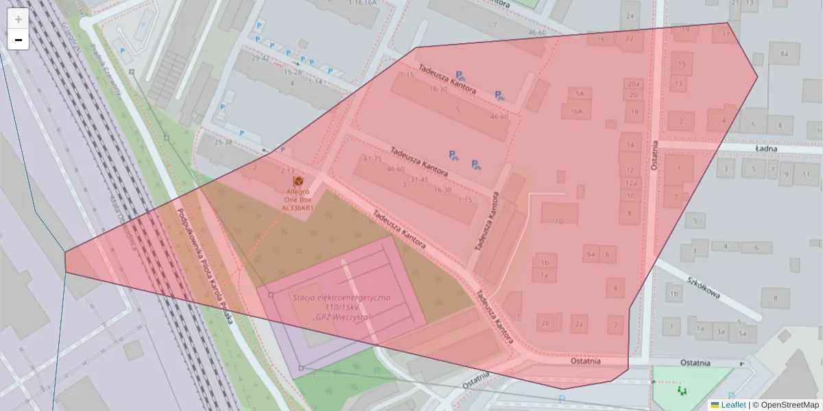 Szczegółowa mapa kodu pocztowego 31-445 z granicami, sąsiednimi kodami pocztowymi i urzędami pocztowymi