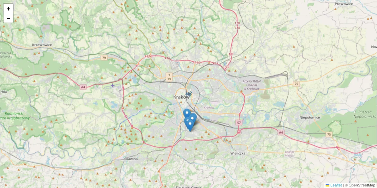 Szczegółowa mapa kodu pocztowego 31-511 z granicami, sąsiednimi kodami pocztowymi i urzędami pocztowymi