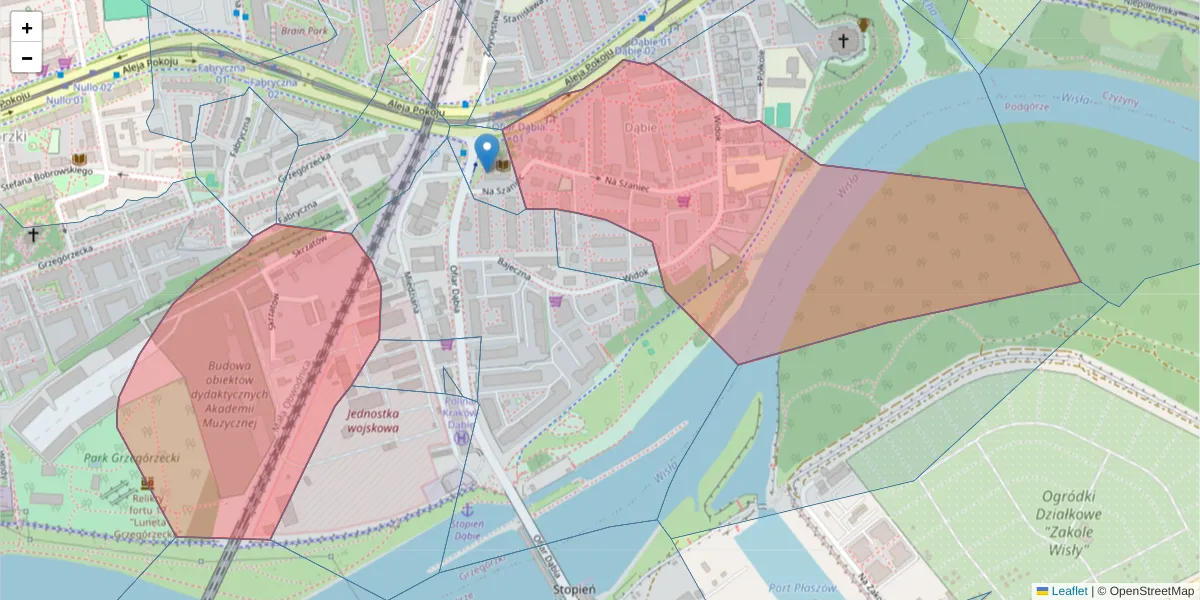 Szczegółowa mapa kodu pocztowego 31-560 z granicami, sąsiednimi kodami pocztowymi i urzędami pocztowymi