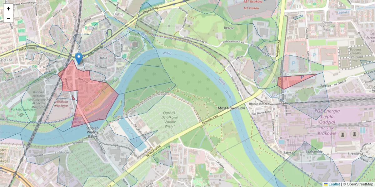Szczegółowa mapa kodu pocztowego 31-566 z granicami, sąsiednimi kodami pocztowymi i urzędami pocztowymi
