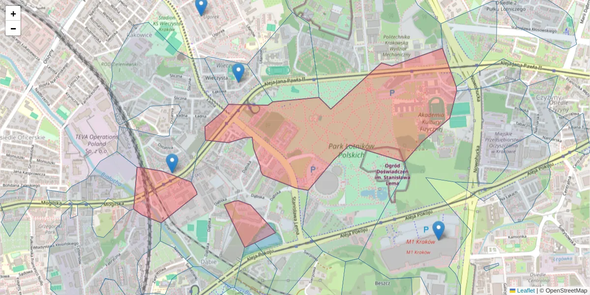 Szczegółowa mapa kodu pocztowego 31-571 z granicami, sąsiednimi kodami pocztowymi i urzędami pocztowymi